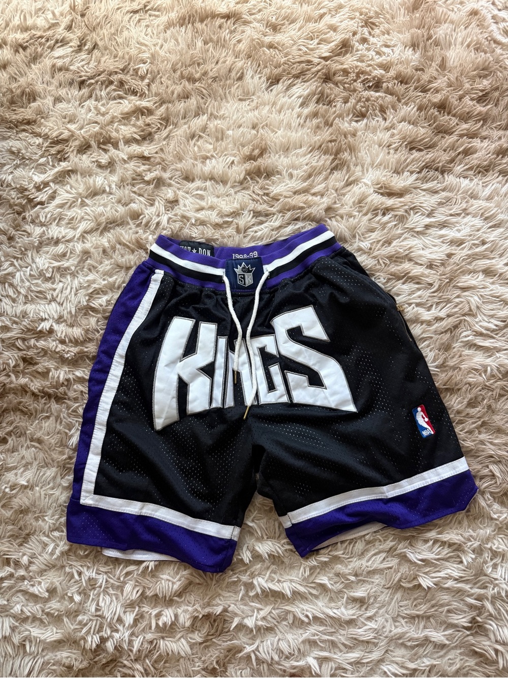 NEW Just Don Sacramento Kings Black & Purple Basketball Shorts